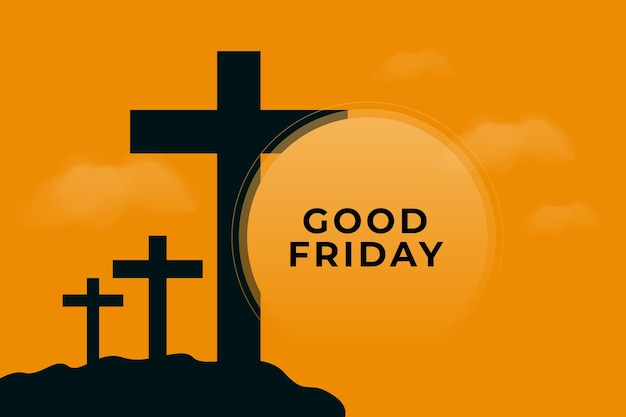 Good Friday cross background with round sun flare