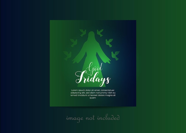 good Friday green colored background banner jesus