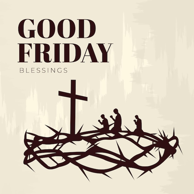 Vector good friday peace of holy week social media post web banner status story