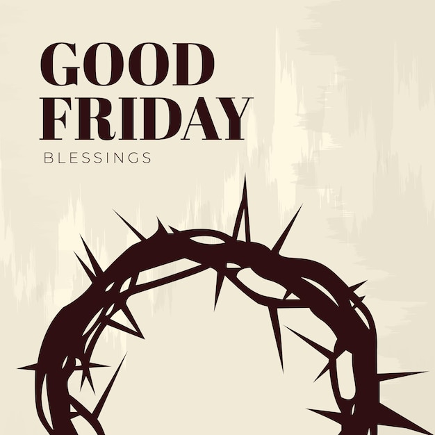 Vector good friday peace of holy week social media post web banner status story