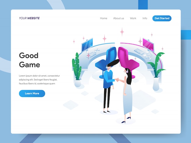 Good Game Isometric Illustration for website page