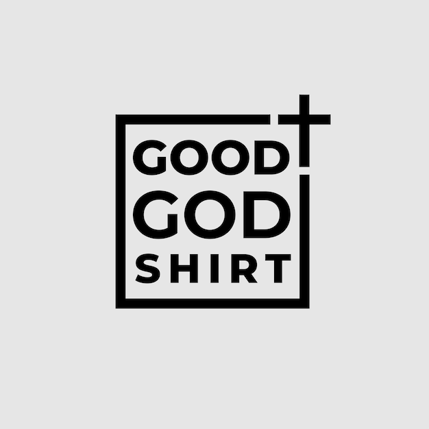 Good God Shirt Design Template Square Design Concept Catholic cross Icon