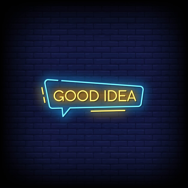 Good Idea Neon Signs Style Text 