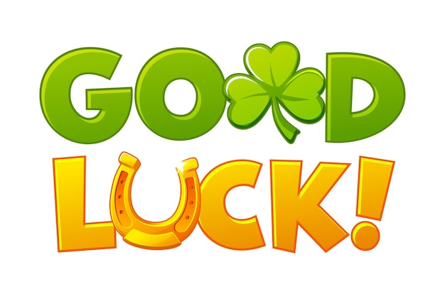 Good luck Sticker for social media content Comic style poster t shirt print postcard video blog cover