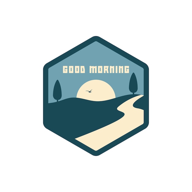 Good morning badge logo illustration vector isolated