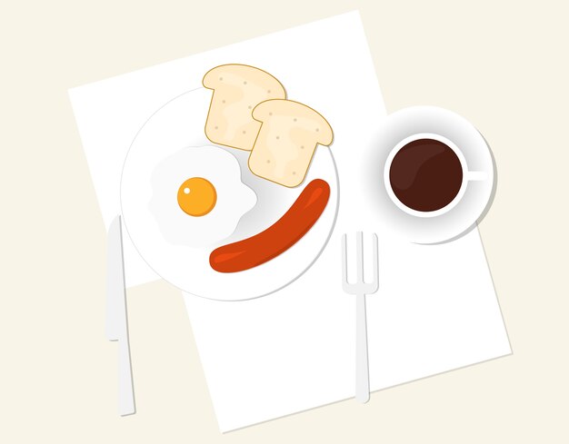 Vector good morning breakfast background