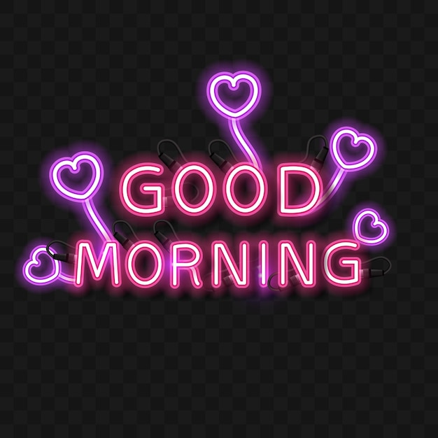 Good morning design Good morning text neon design