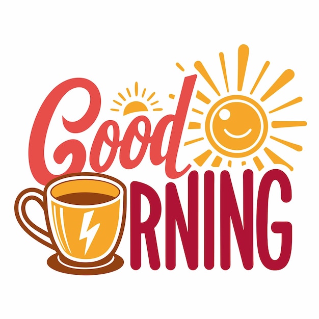 Vector good morning vector text 19