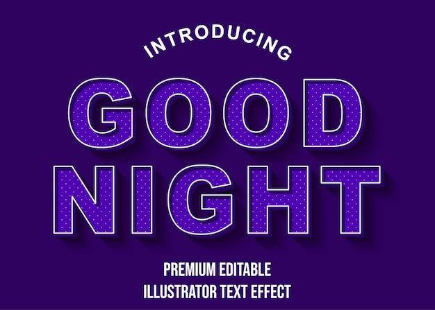 Good Night - 3d Purple Text Effect font Style