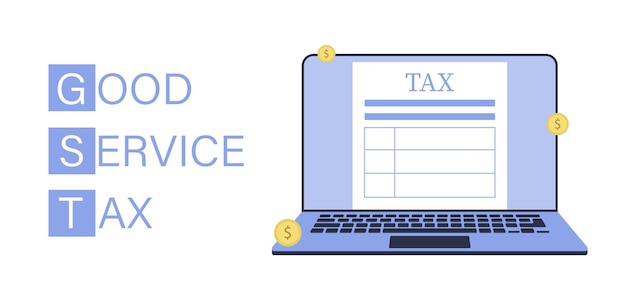 Good Service Tax Taxation concept tax form on desktop