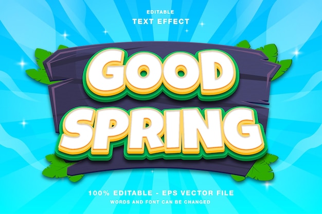 Good Spring 3D Editable Text Efffect