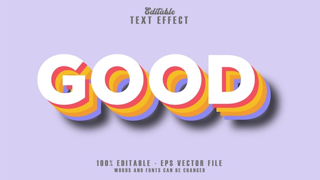 Good Text Effect Free Vector