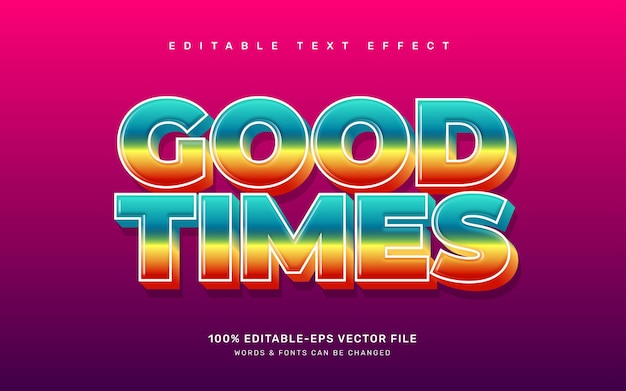 Good times editable text effect template