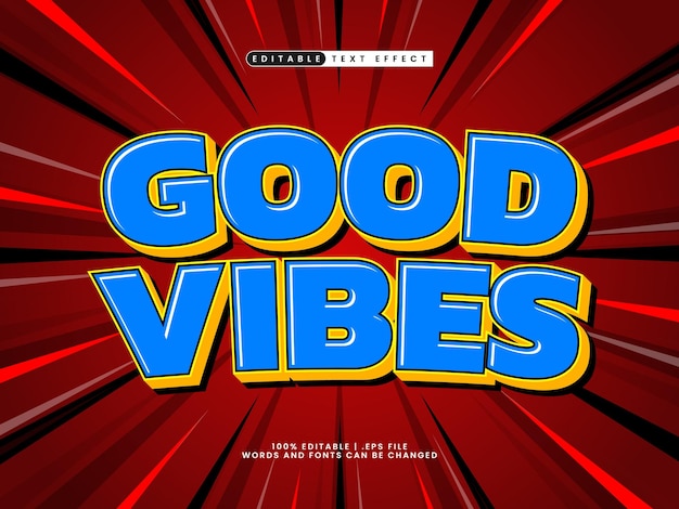 good vibes editable text effect style