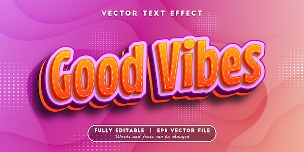 Good vibes text effect with editable text style