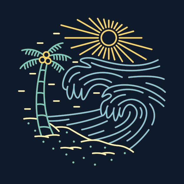 Good waves on summer graphic illustration vector art tshirt design