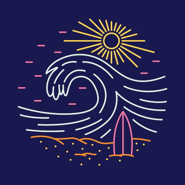 Good waves on summer graphic illustration vector art tshirt design