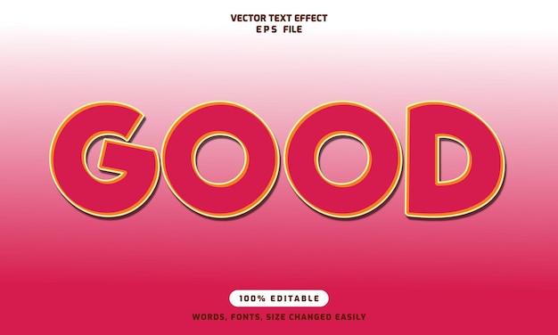 Good words editable 3d text effects template stylish font vector illustration