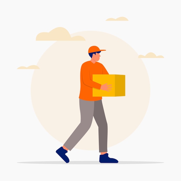 Vector goods delivery services flat illustration