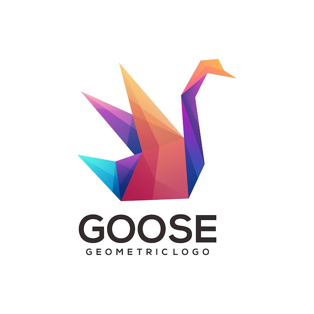 Goose geometric logo colorful abstract 