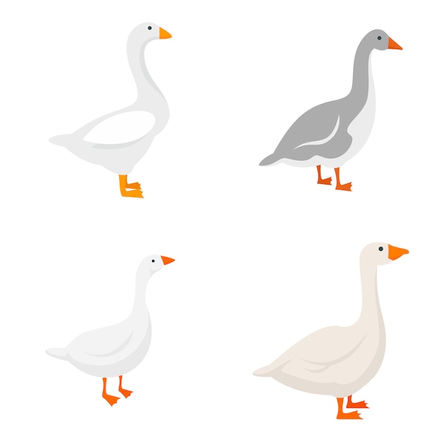 Goose icons set