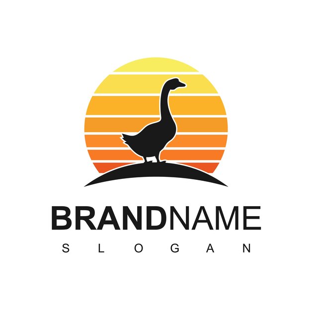 Vector goose logo design template