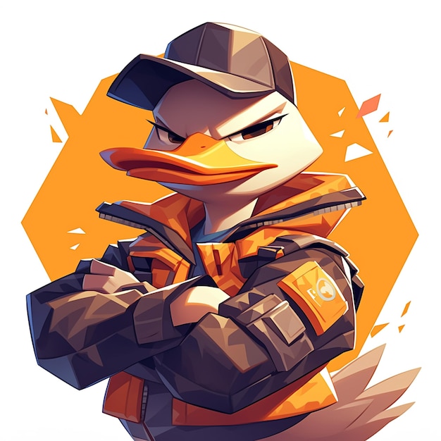 A goose pilot cartoon style