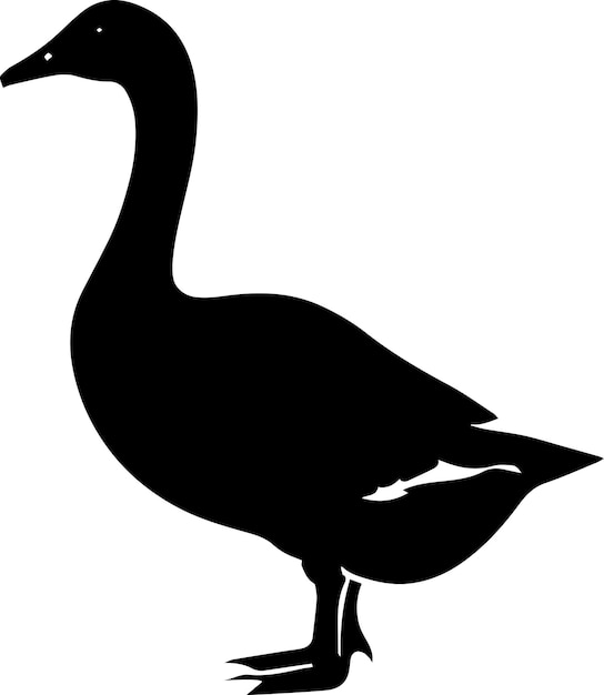 Goose vector silhouette illustration black color