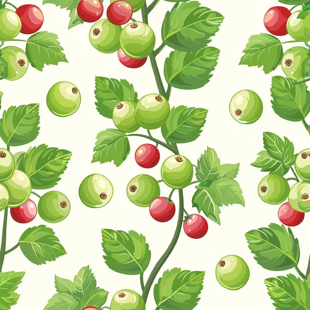 Vector gooseberries seamless pattern background vector cute fruit graphic with eps file