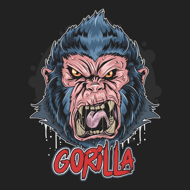 GORILLA ANGRY FACE ARTWORK 