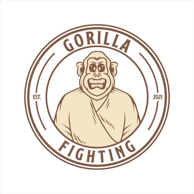 gorilla angry fighting logo vector