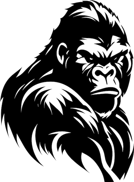 Gorilla Black Monochrome Mascot Logo