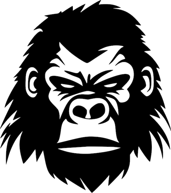 Gorilla Black and White Vector illustration