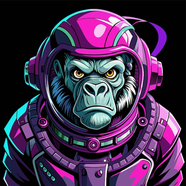 gorilla cyborg wearing a style graffiti and mage