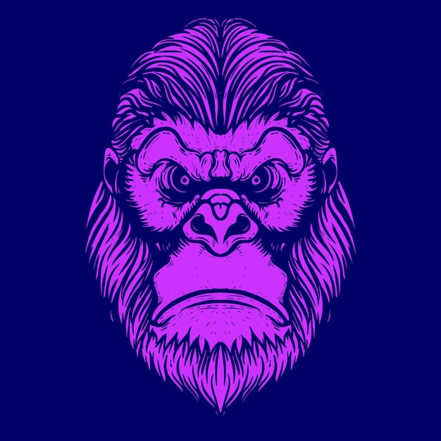 Gorilla face illustration