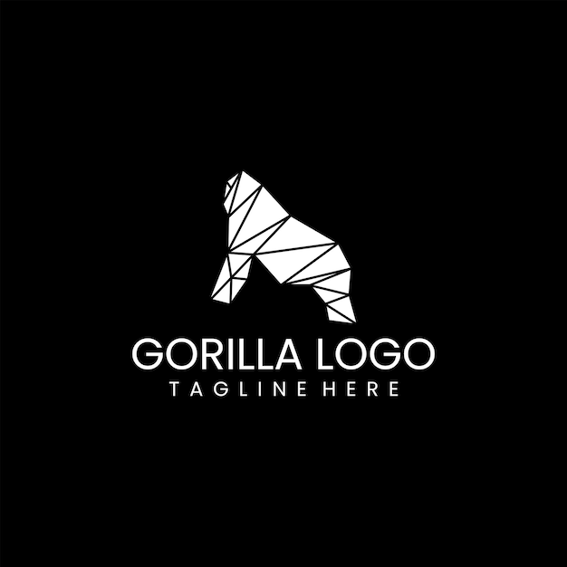 Gorilla geometric polygonal logo vector icon design template