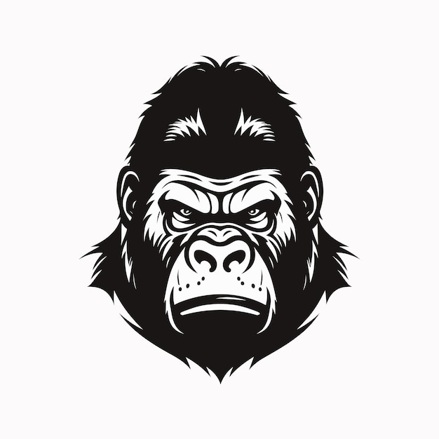 Gorilla head logo animal character logo mascot vector cartoon design template