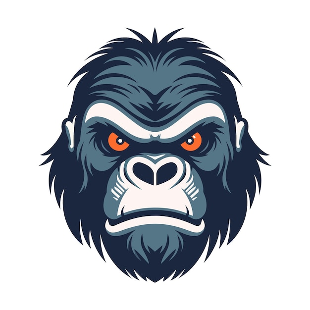 Gorilla head logo design Abstract drawing gorilla face Cute gorilla face isolated Vector illustration