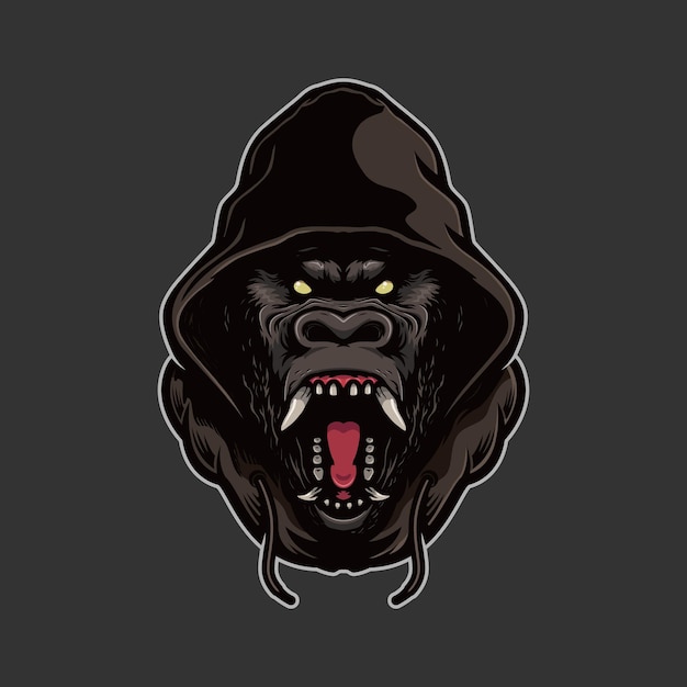 Gorilla head logo hooded a jacket