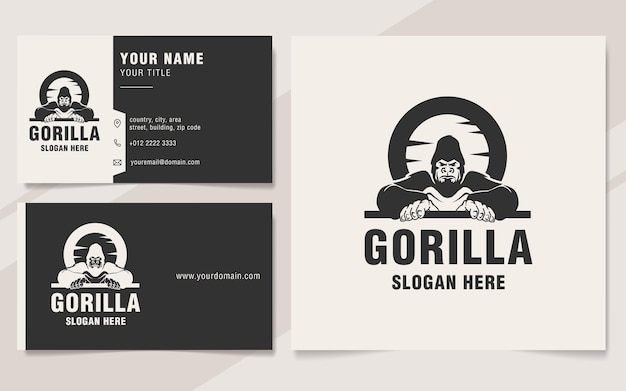 gorilla logo template monogram style