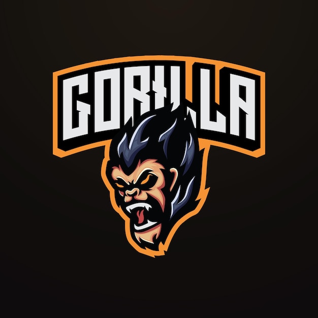 Gorilla mascot esport logo design