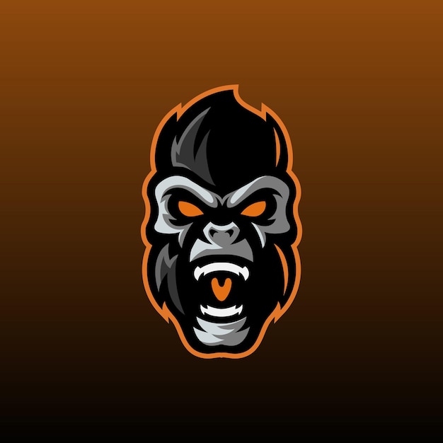 gorilla mascot esport logo design