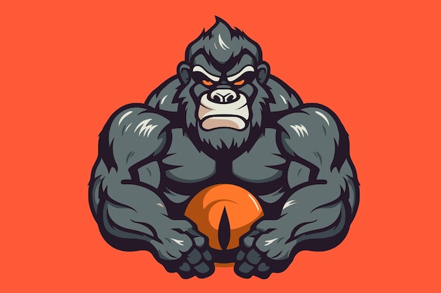 gorilla mascot game logo