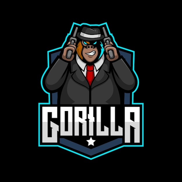 gorilla mascot gaming logo design