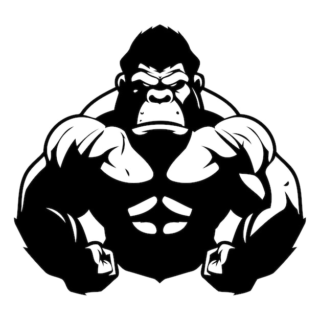 Gorilla mascot logo Vector illustration of a gorilla mascot isolated on white background