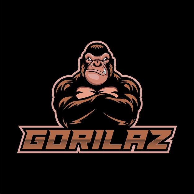 gorilla mascot logo vector