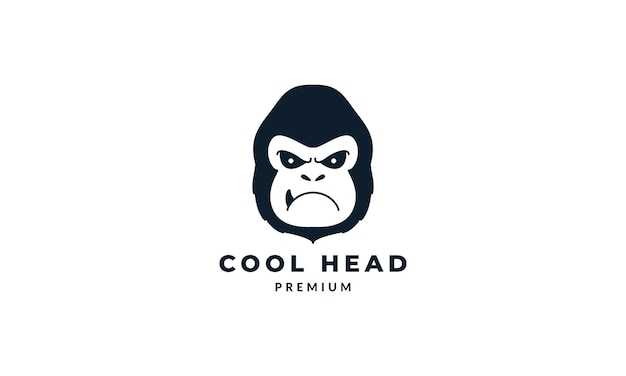 Gorilla or monkey head angry logo vector illustration design