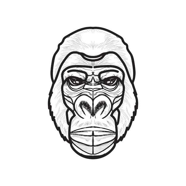 gorilla sketch art design template