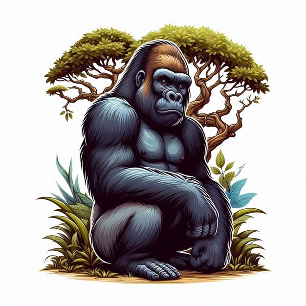 Vector gorilla vector cartoon illustration