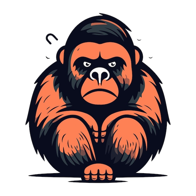 Gorilla Vector illustration of a gorilla on a white background